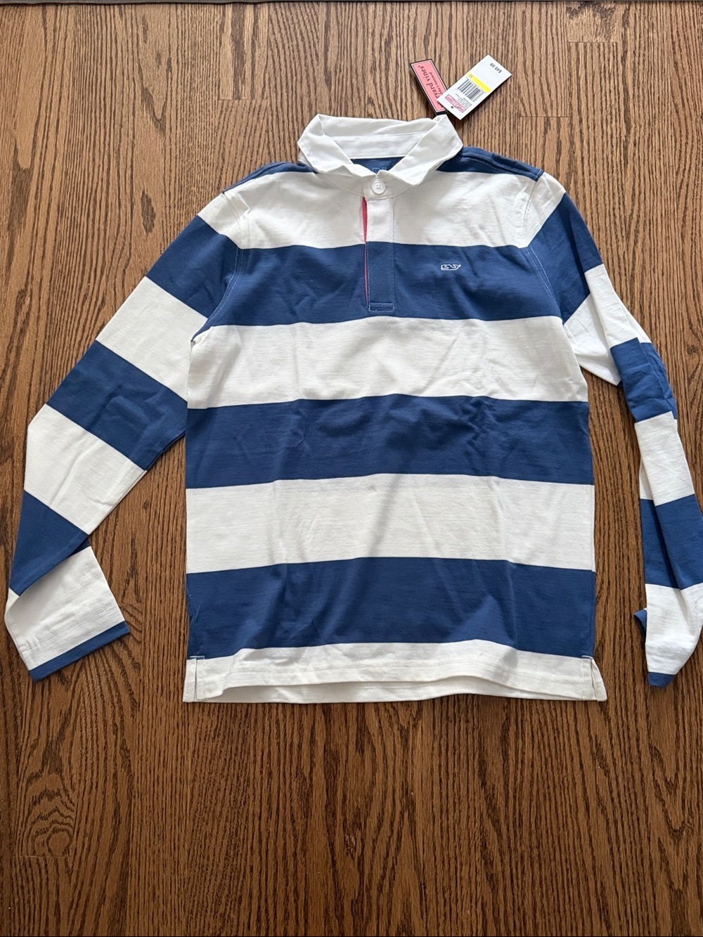 NWT boys Striped Rugby Polo Shirt - Blue & White